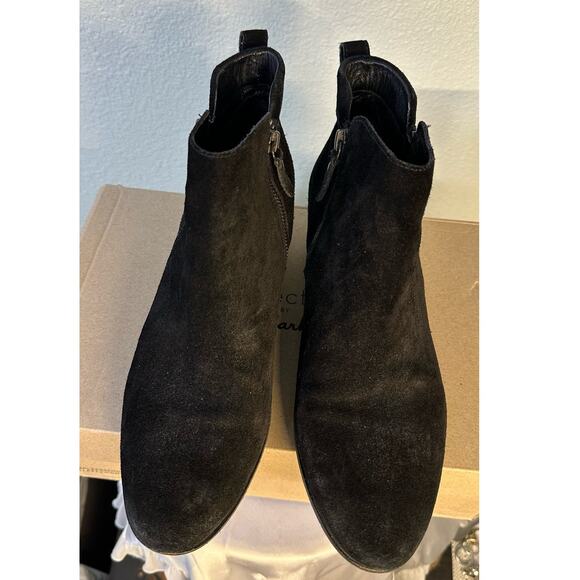 Vince Camuto Black Suede Leather Booties with Zipper Details - Size 10M - Boots - Picture 4 of 9